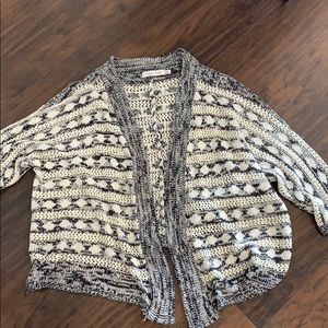 Blue and white chunky knit cardigan